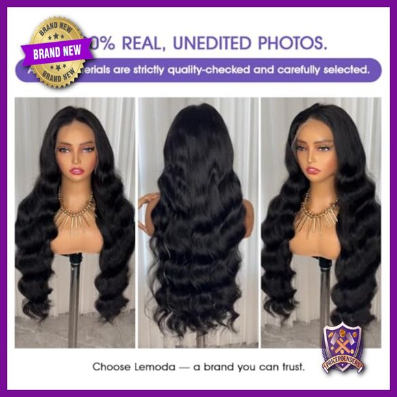 13x6 Lace Front Wig Human Hair Body Wave 210% Density Glueless main image 4